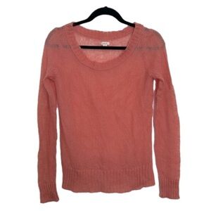Aerie Mohair Blend Sheer Lightweight Sweater Pink M